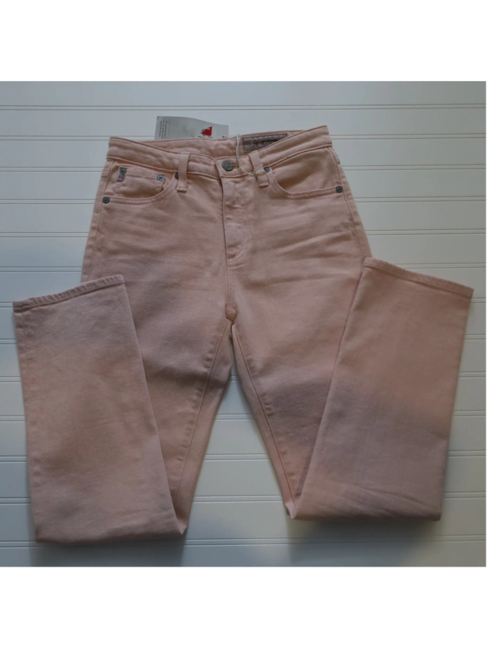 AG Jeans Isabelle High Waisted Cropped Jeans Pink Size 24 - Picture 4 of 12